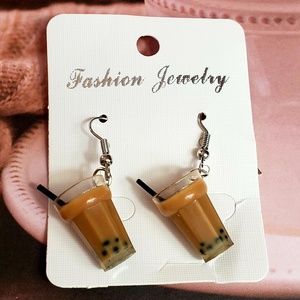 Iced Coffee/Tea Dangle Pendant Earrings